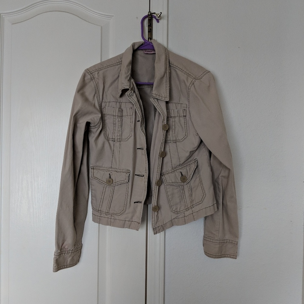 Periscope tan khaki jacket size large women's